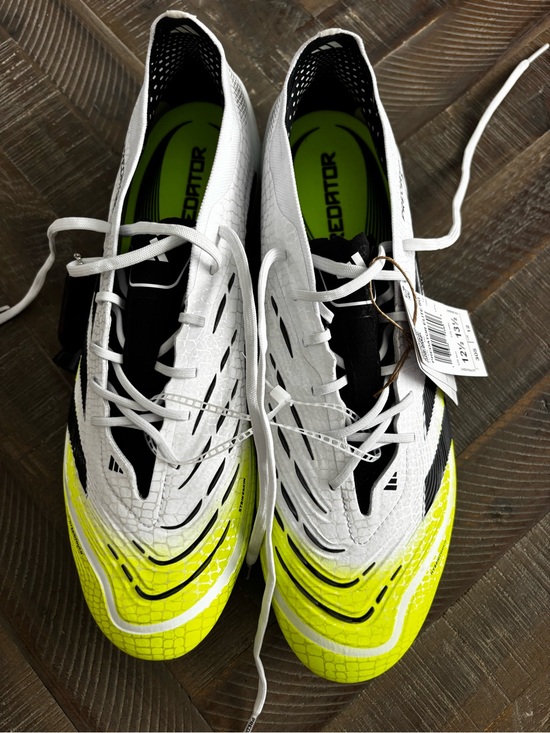 adidas Predator Men’s Soccer Cleats - White / Black / Neon Yellow main image 7